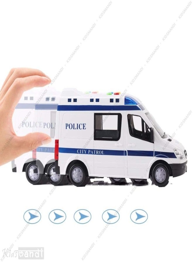 كيدز ماندي سيارة شرطة لعبة تعمل بالاحتكاك من كيدز ماندي® للأطفال - مركبة محاكاة، لعبة تعليمية، آمنة للأطفال، هدية ممتعة، تعلم تفاعلي، تصميم متين - Image 4